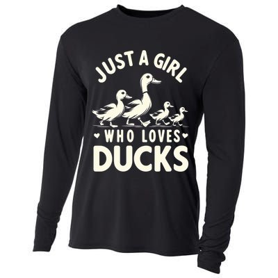 Just A Girl Who Loves Ducks Funny Duck Lover Cooling Performance Long Sleeve Crew