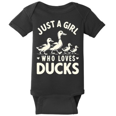 Just A Girl Who Loves Ducks Funny Duck Lover Baby Bodysuit