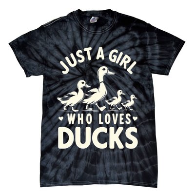 Just A Girl Who Loves Ducks Funny Duck Lover Tie-Dye T-Shirt