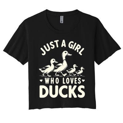 Just A Girl Who Loves Ducks Funny Duck Lover Crop Top
