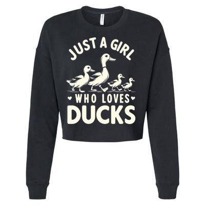 Just A Girl Who Loves Ducks Funny Duck Lover Cropped Pullover Crew