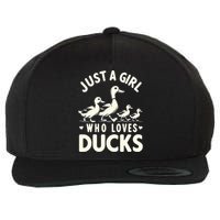 Just A Girl Who Loves Ducks Funny Duck Lover Wool Snapback Cap