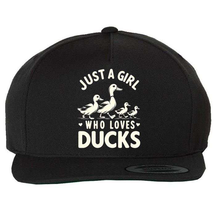 Just A Girl Who Loves Ducks Funny Duck Lover Wool Snapback Cap