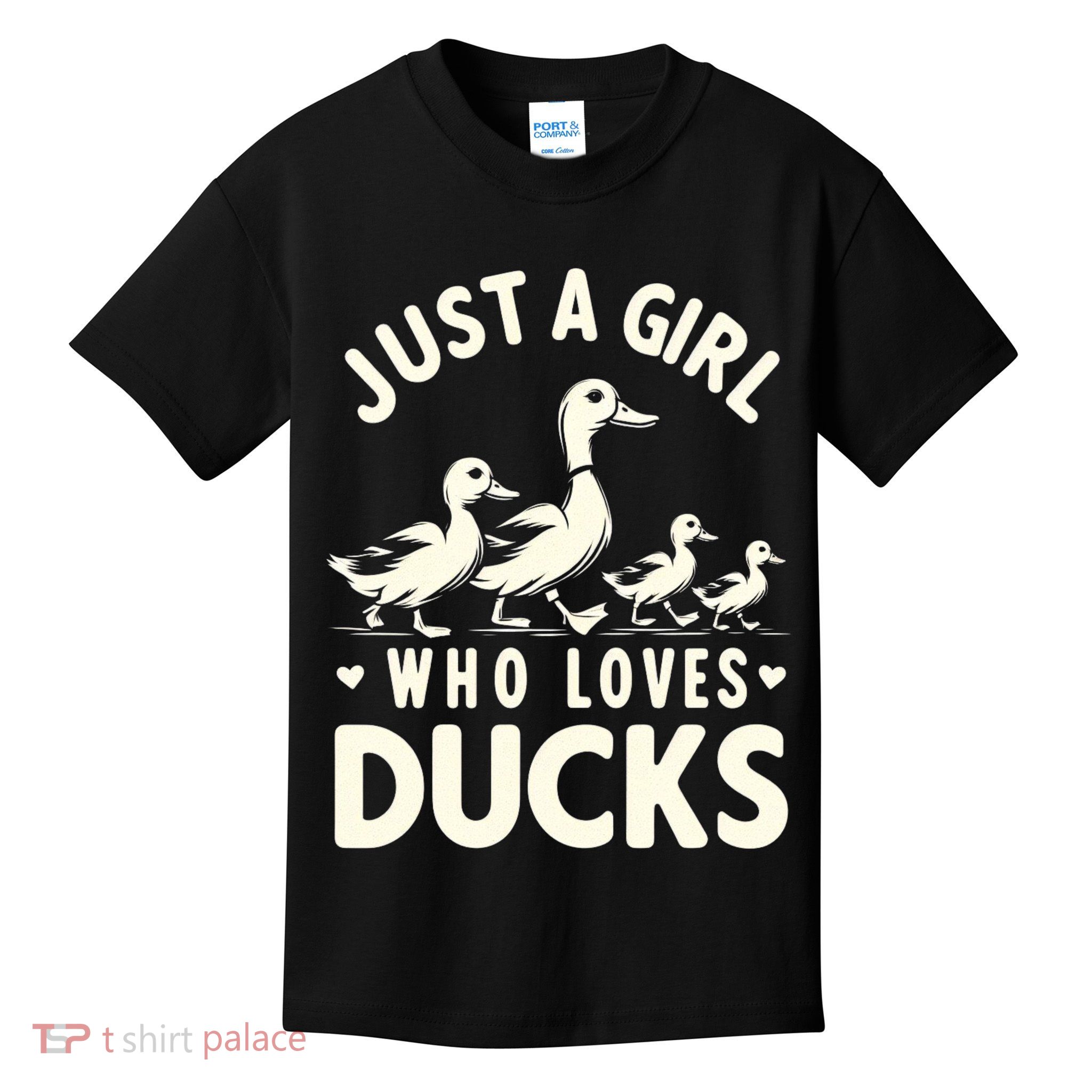 Just A Girl Who Loves Ducks Funny Duck Lover Kids T-Shirt