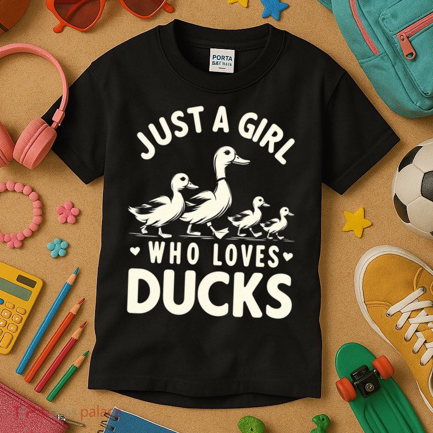 Just A Girl Who Loves Ducks Funny Duck Lover Kids T-Shirt