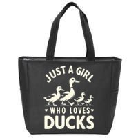 Just A Girl Who Loves Ducks Funny Duck Lover Zip Tote Bag