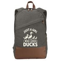 Just A Girl Who Loves Ducks Funny Duck Lover Cotton Canvas Backpack
