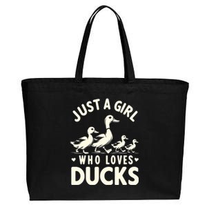 Just A Girl Who Loves Ducks Funny Duck Lover Cotton Canvas Jumbo Tote