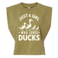 Just A Girl Who Loves Ducks Funny Duck Lover Garment-Dyed Women's Muscle Tee