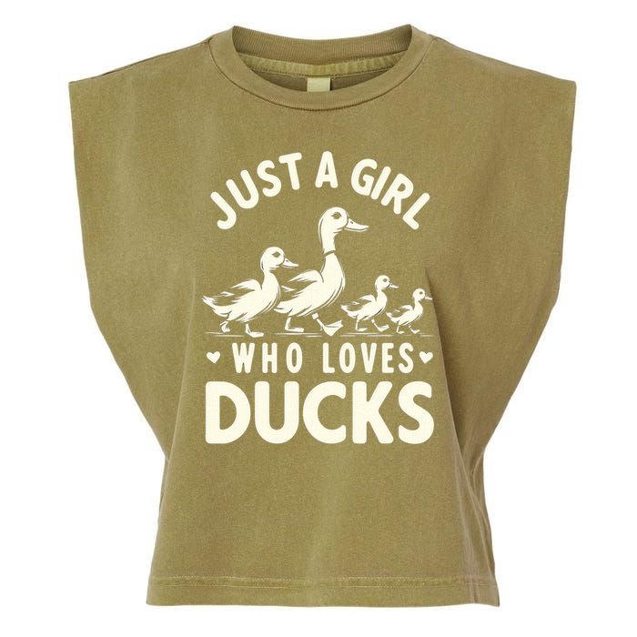 Just A Girl Who Loves Ducks Funny Duck Lover Garment-Dyed Women's Muscle Tee