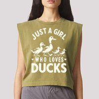 Just A Girl Who Loves Ducks Funny Duck Lover Garment-Dyed Women's Muscle Tee