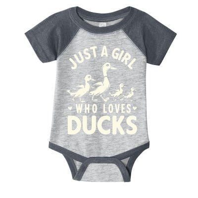 Just A Girl Who Loves Ducks Funny Duck Lover Infant Baby Jersey Bodysuit
