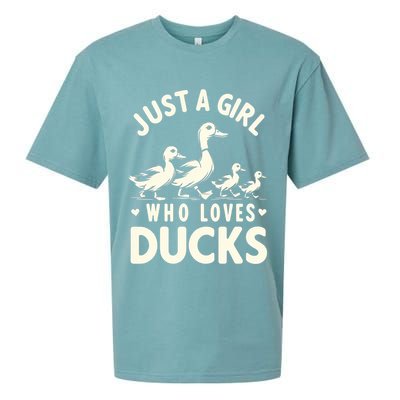 Just A Girl Who Loves Ducks Funny Duck Lover Sueded Cloud Jersey T-Shirt