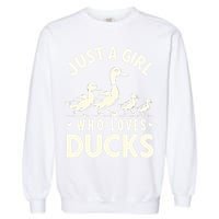 Just A Girl Who Loves Ducks Funny Duck Lover Garment-Dyed Sweatshirt