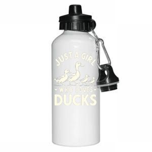 Just A Girl Who Loves Ducks Funny Duck Lover Aluminum Water Bottle