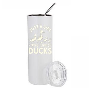 Just A Girl Who Loves Ducks Funny Duck Lover Stainless Steel Tumbler