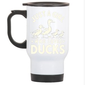 Just A Girl Who Loves Ducks Funny Duck Lover Stainless Steel Travel Mug