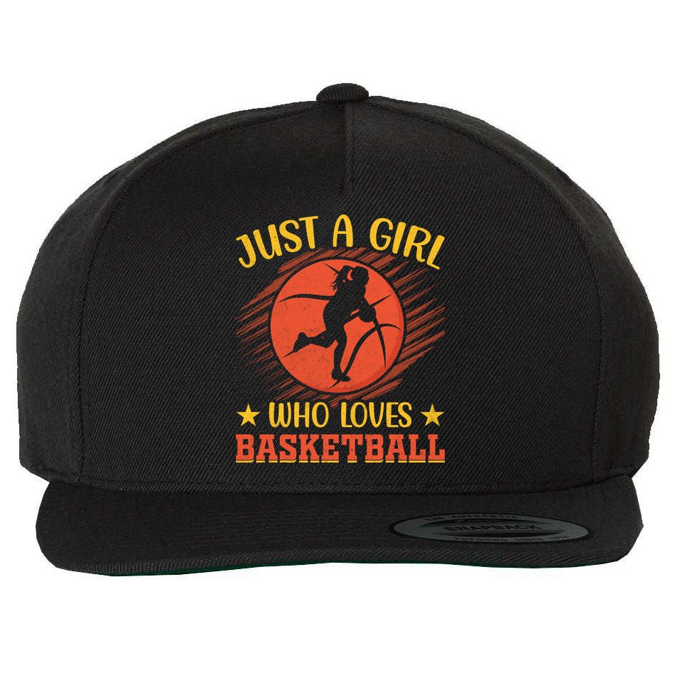 Just A Girl Who Loves Basketball Gift Wool Snapback Cap