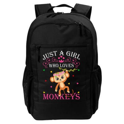 Just A Girl Who Loves Monkeys Cute Monkey Lover Kids Backpack