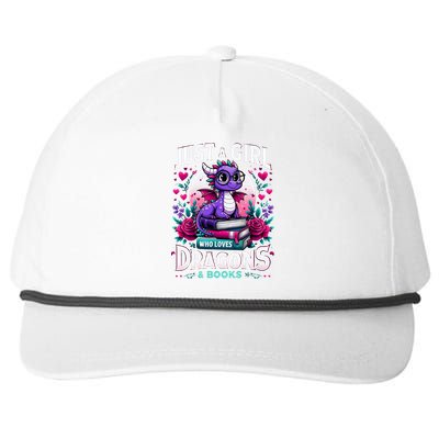 Just A Girl Who Loves Dragons And Books Dragon Reading Snapback Five-Panel Rope Hat