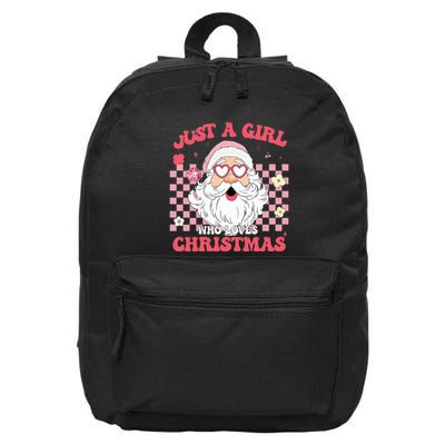 Just A Girl Who Loves Christmas Xmas Creative  16 in Basic Backpack