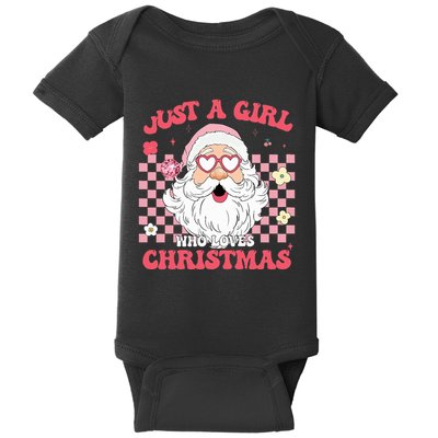 Just A Girl Who Loves Christmas Xmas Creative  Baby Bodysuit