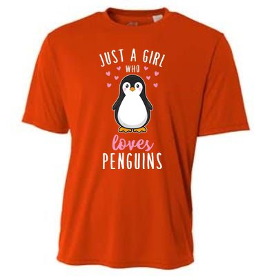 Just A Girl Who Loves Penguins Gift Cute Nature Toddlers Gift Cooling Performance Crew T-Shirt