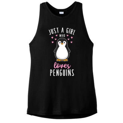 Just A Girl Who Loves Penguins Gift Cute Nature Toddlers Gift Ladies PosiCharge Tri-Blend Wicking Tank