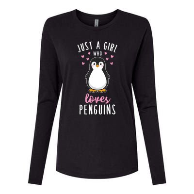 Just A Girl Who Loves Penguins Gift Cute Nature Toddlers Gift Womens Cotton Relaxed Long Sleeve T-Shirt