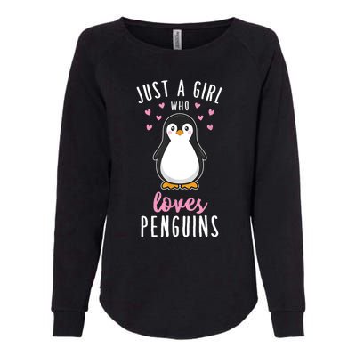 Just A Girl Who Loves Penguins Gift Cute Nature Toddlers Gift Womens California Wash Sweatshirt