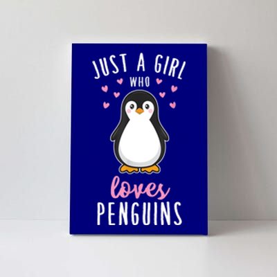 Just A Girl Who Loves Penguins Gift Cute Nature Toddlers Gift Canvas