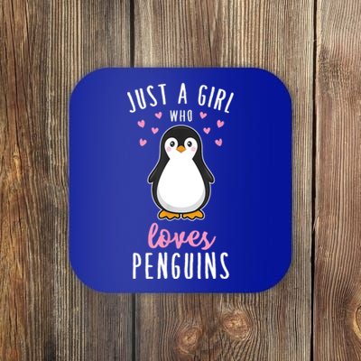 Just A Girl Who Loves Penguins Gift Cute Nature Toddlers Gift Coaster