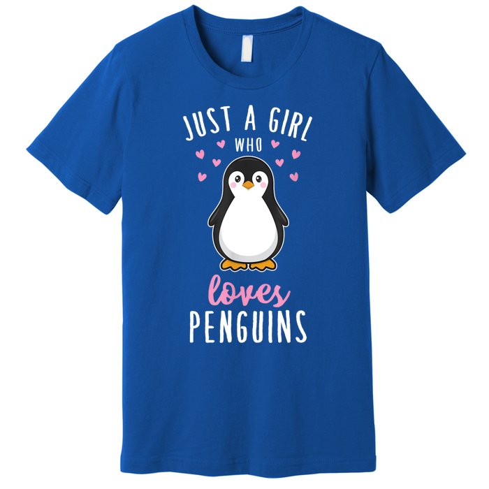 Just A Girl Who Loves Penguins Gift Cute Nature Toddlers Gift Premium T-Shirt