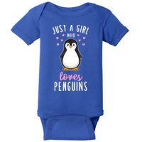 Just A Girl Who Loves Penguins Gift Cute Nature Toddlers Gift Baby Bodysuit