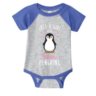 Just A Girl Who Loves Penguins Gift Cute Nature Toddlers Gift Infant Baby Jersey Bodysuit