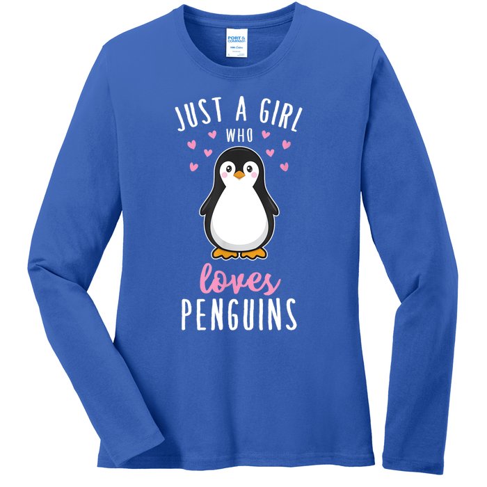 Just A Girl Who Loves Penguins Gift Cute Nature Toddlers Gift Ladies Long Sleeve Shirt