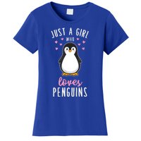 Just A Girl Who Loves Penguins Gift Cute Nature Toddlers Gift Women's T-Shirt