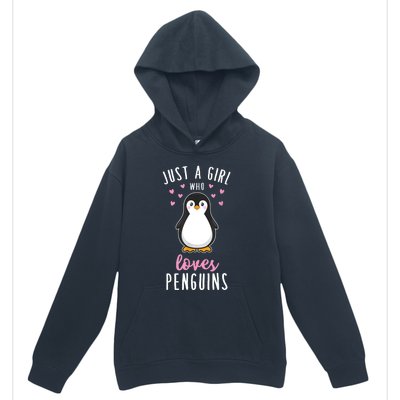 Just A Girl Who Loves Penguins Gift Cute Nature Toddlers Gift Urban Pullover Hoodie