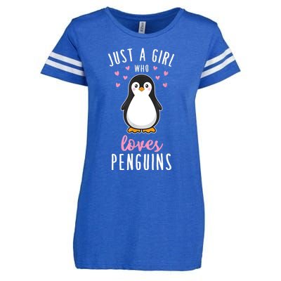 Just A Girl Who Loves Penguins Gift Cute Nature Toddlers Gift Enza Ladies Jersey Football T-Shirt