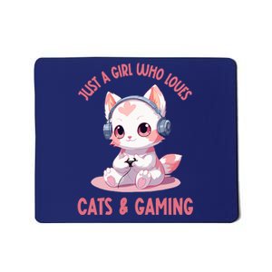 Just A Girl Who Loves Cats And Gaming Cute Kawaii Kitten Mousepad