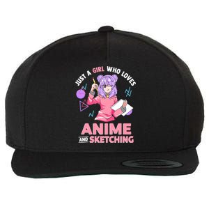 Just A Girl Who Loves Anime And Sketching Gift Wool Snapback Cap