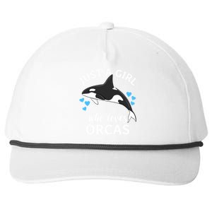 Just A Girl Who Loves Orcas Killer Whales Sea Ocean Cute Gift Snapback Five-Panel Rope Hat