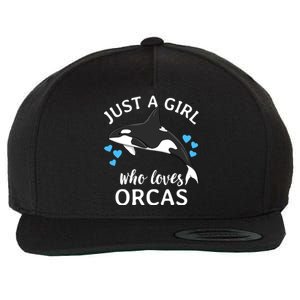 Just A Girl Who Loves Orcas Killer Whales Sea Ocean Cute Gift Wool Snapback Cap