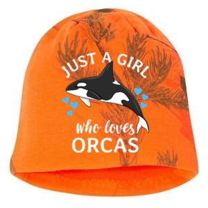 Just A Girl Who Loves Orcas Killer Whales Sea Ocean Cute Gift Kati - Camo Knit Beanie