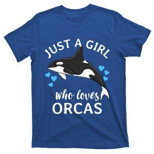 Just A Girl Who Loves Orcas Killer Whales Sea Ocean Cute Gift T-Shirt