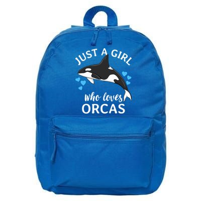 Just A Girl Who Loves Orcas Killer Whales Sea Ocean Cute Gift 16 in Basic Backpack