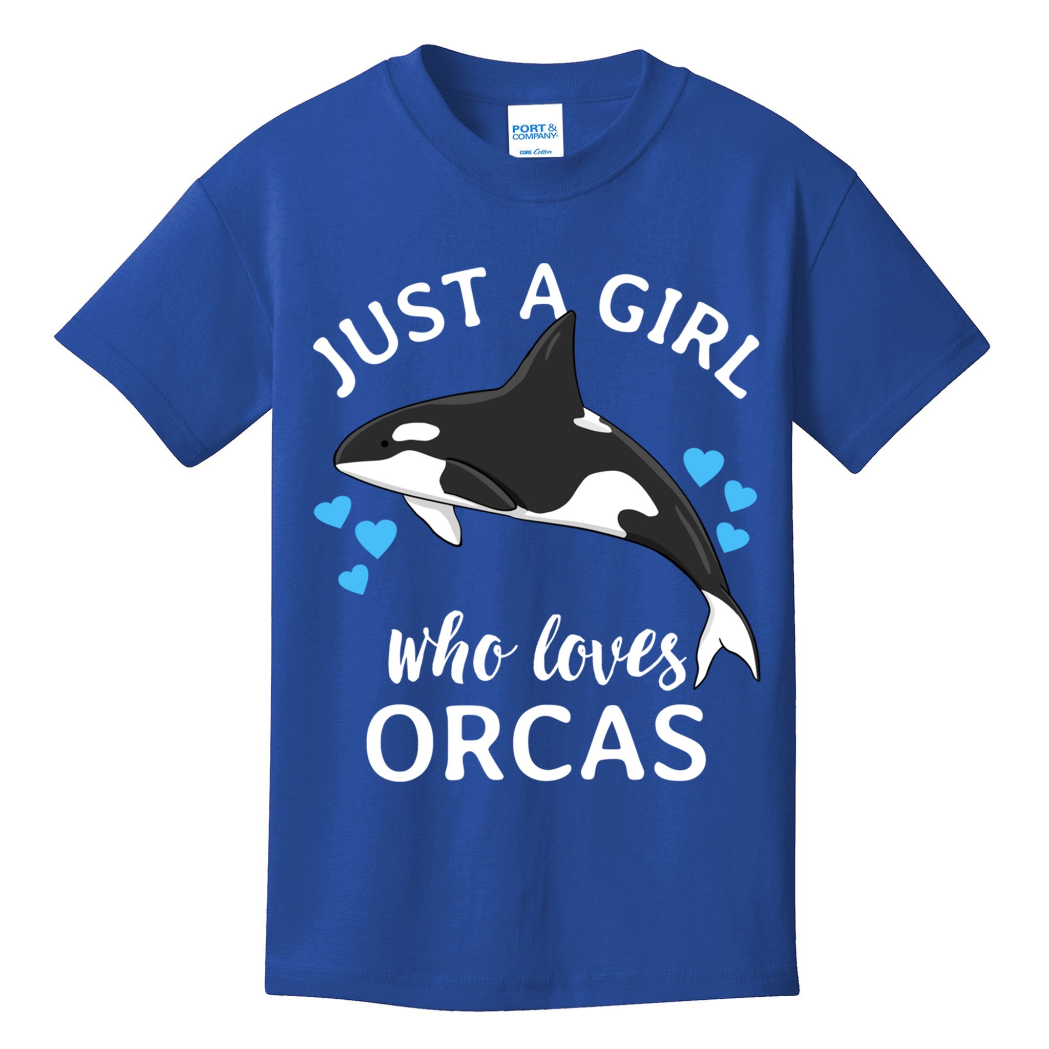 Just A Girl Who Loves Orcas Killer Whales Sea Ocean Cute Gift Kids T-Shirt