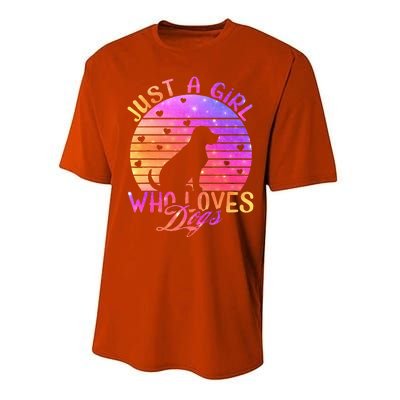 Just A Girl Who Loves Dogs Performance Sprint T-Shirt