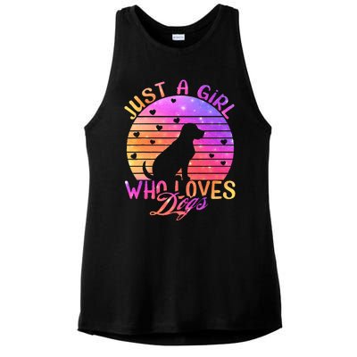 Just A Girl Who Loves Dogs Ladies PosiCharge Tri-Blend Wicking Tank