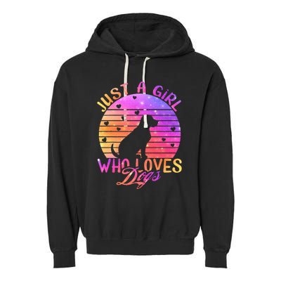 Just A Girl Who Loves Dogs Garment-Dyed Fleece Hoodie